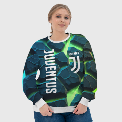 Женский свитшот 3D Juventus green  neon, цвет 3D печать - фото 6