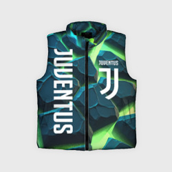 Детский жилет утепленный 3D Juventus green  neon