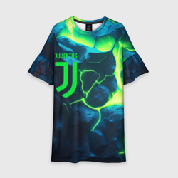 Детское платье 3D Juventus  green  neon