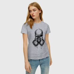 Женская футболка хлопок Радиоактивный череп - фото 2