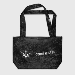 Пляжная сумка 3D Code Geass glitch на темном фоне: надпись и символ