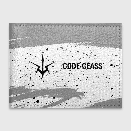 Обложка для студенческого билета Code Geass glitch на светлом фоне: надпись и символ