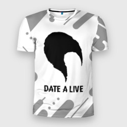 Мужская футболка 3D Slim Date A Live glitch на светлом фоне