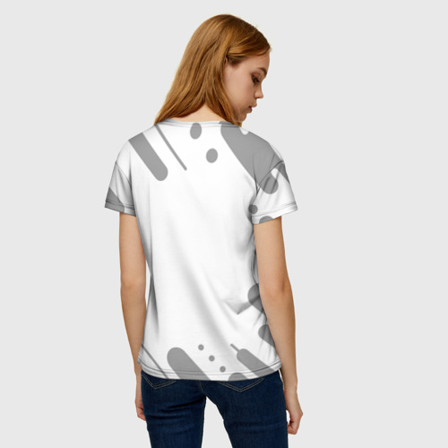 Женская футболка 3D с принтом Date A Live glitch на светлом фоне, вид сзади #2