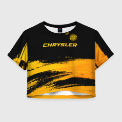 Женская футболка Crop-top 3D Chrysler - gold gradient: символ сверху