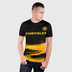 Мужская футболка 3D Slim Chrysler - gold gradient: символ сверху - фото 2