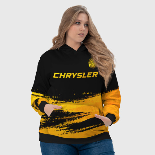 Женская толстовка 3D Chrysler - gold gradient: символ сверху, цвет 3D печать - фото 6