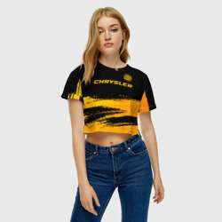 Женская футболка Crop-top 3D Chrysler - gold gradient: символ сверху - фото 2