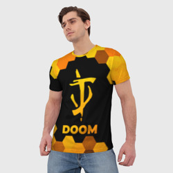 Мужская футболка 3D Doom - gold gradient - фото 2