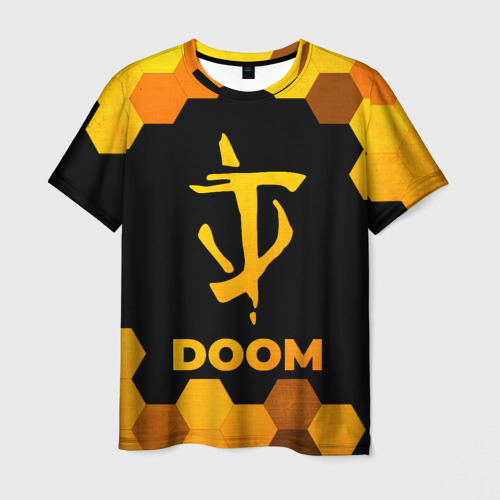 Мужская футболка 3D Doom - gold gradient, цвет 3D печать
