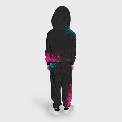 Детский костюм с толстовкой 3D Sally Face - neon gradient: надпись, символ, цвет черный - фото 4