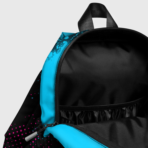 Детский рюкзак 3D с принтом Sally Face - neon gradient: надпись, символ, фото #4