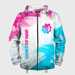 Мужская ветровка 3D Gears of War neon gradient style: надпись, символ