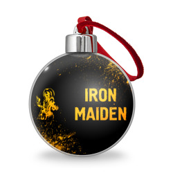 Ёлочный шар Iron Maiden - gold gradient: надпись и символ