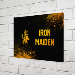 Холст прямоугольный Iron Maiden - gold gradient: надпись и символ - фото 2