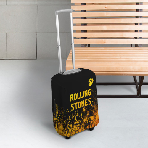 Чехол для чемодана 3D Rolling Stones - gold gradient: символ сверху, цвет 3D печать - фото 3