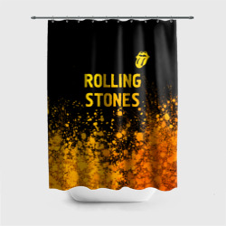 Штора 3D для ванной Rolling Stones - gold gradient: символ сверху