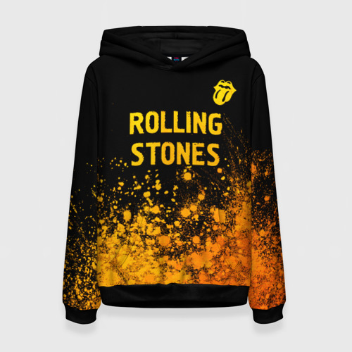 Женская толстовка 3D Rolling Stones - gold gradient: символ сверху, цвет 3D печать