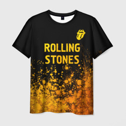 Мужская футболка 3D Rolling Stones - gold gradient: символ сверху