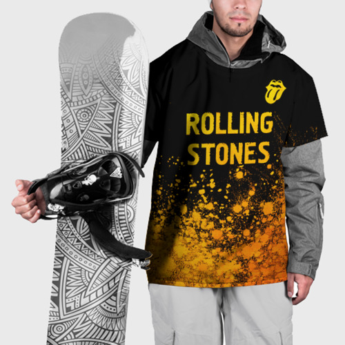 Накидка на куртку 3D Rolling Stones - gold gradient: символ сверху, цвет 3D печать