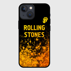 Чехол для iPhone 13 mini Rolling Stones - gold gradient: символ сверху