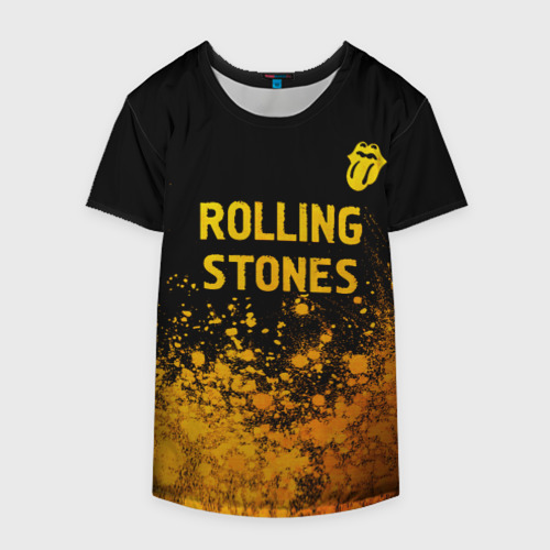 Накидка на куртку 3D Rolling Stones - gold gradient: символ сверху, цвет 3D печать - фото 4