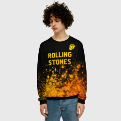 Мужской свитшот 3D Rolling Stones - gold gradient: символ сверху - фото 2