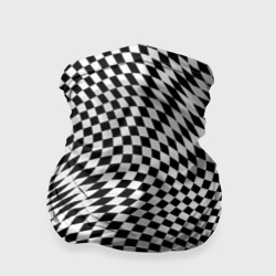 Бандана-труба 3D Черно-белая шахматная иллюзия
