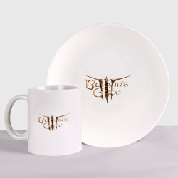 Набор: тарелка + кружка Логотип Baldurs Gate 3