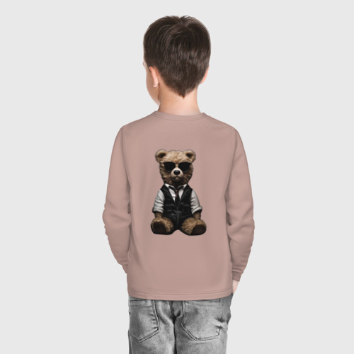 Детский лонгслив хлопок с принтом Медвежонок гамми, вид сзади #2