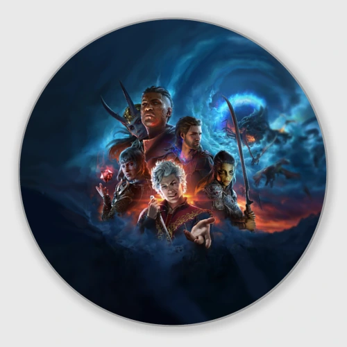 Круглый коврик для мышки Baldurs gate 3