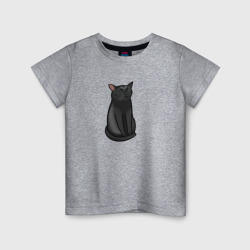 Детская футболка хлопок Кот с пустым взглядом - мем