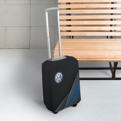 Чехол для чемодана 3D Фольцваген - синяя броня, цвет 3D печать - фото 3