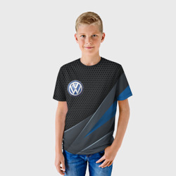 Детская футболка 3D Фольцваген - синяя броня - фото 2