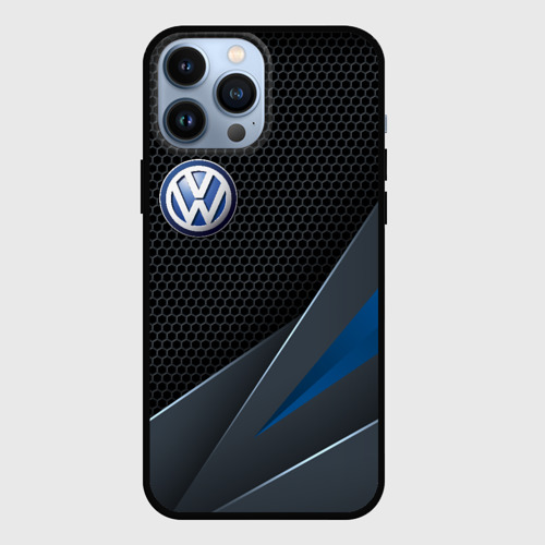 Чехол для iPhone 13 Pro Max с принтом Фольцваген - синяя броня, вид спереди #2