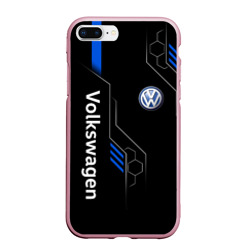 Чехол для iPhone 7Plus/8 Plus матовый Volkswagen - blue technology