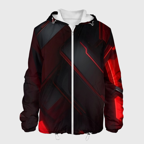 Мужская куртка 3D с принтом Красная бесконечность, вид спереди #2