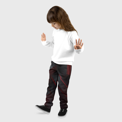Детские брюки 3D с принтом Красная бесконечность, фото на моделе #1