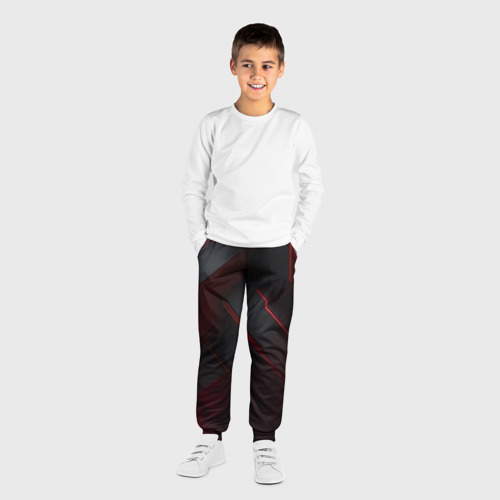Детские брюки 3D с принтом Красная бесконечность, вид сбоку #3
