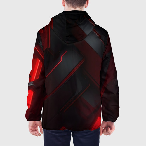 Мужская куртка 3D с принтом Красная бесконечность, вид сзади #2