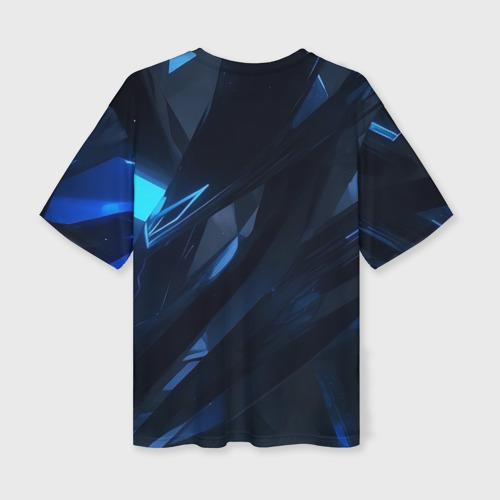 Женская футболка oversize 3D Синяя безгранность, цвет 3D печать - фото 2