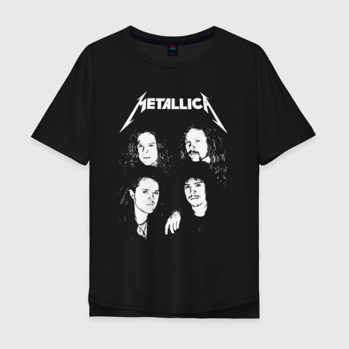 Мужская футболка хлопок Oversize с принтом Metallica band, вид спереди #2