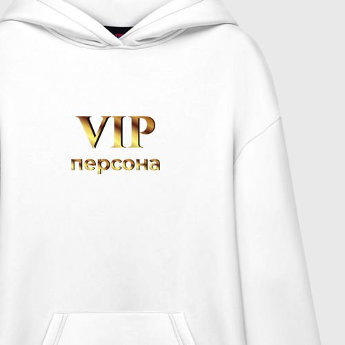 Худи SuperOversize хлопок VIP персона, цвет белый - фото 3