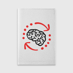 Обложка для паспорта матовая кожа Мозг долго думает
