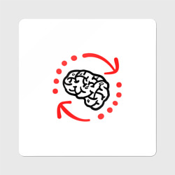 Магнит виниловый Квадрат Мозг долго думает