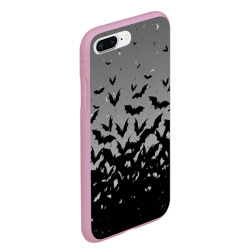 Чехол для iPhone 7Plus/8 Plus матовый Серый фон и летучие мыши - фото 2