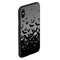 Чехол для iPhone XS Max матовый Серый фон и летучие мыши - фото 2