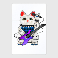 Магнитный плакат 2Х3 Рок кот нэко с микрофоном и гитарой