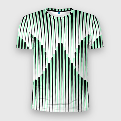 Мужская футболка 3D Slim Зеленый геометрический круглый узор, цвет 3D печать