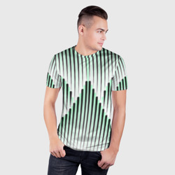 Мужская футболка 3D Slim Зеленый геометрический круглый узор - фото 2